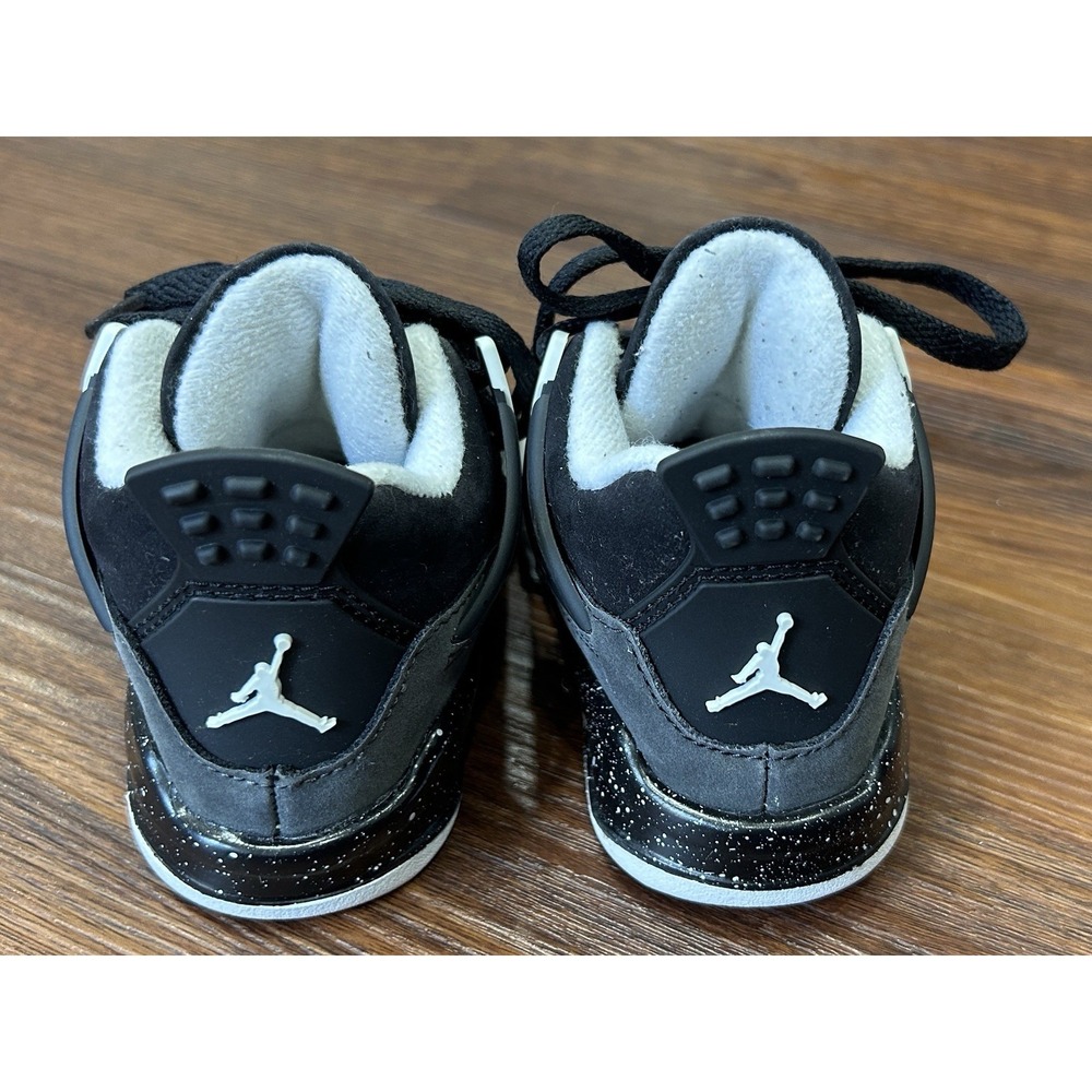 Nike Air Jordan 4 Retro Toddler Size 6C Toddler White Thunder Black FV4538-002 - Picture 4 of 13